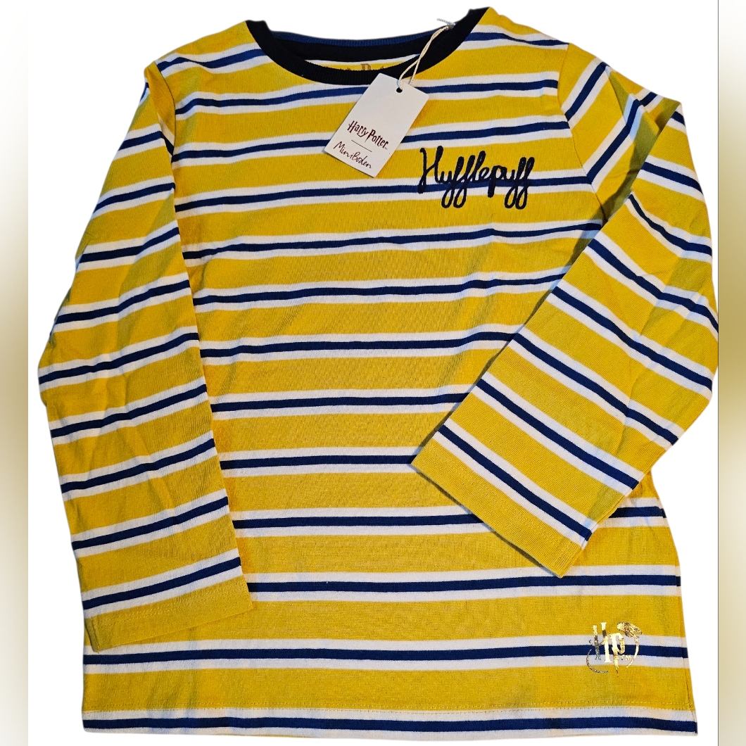 Mini Boden Harry Potter Hufflepuff Long-Sleeve Shirt Unisex Kid's Size 5 - 6 New